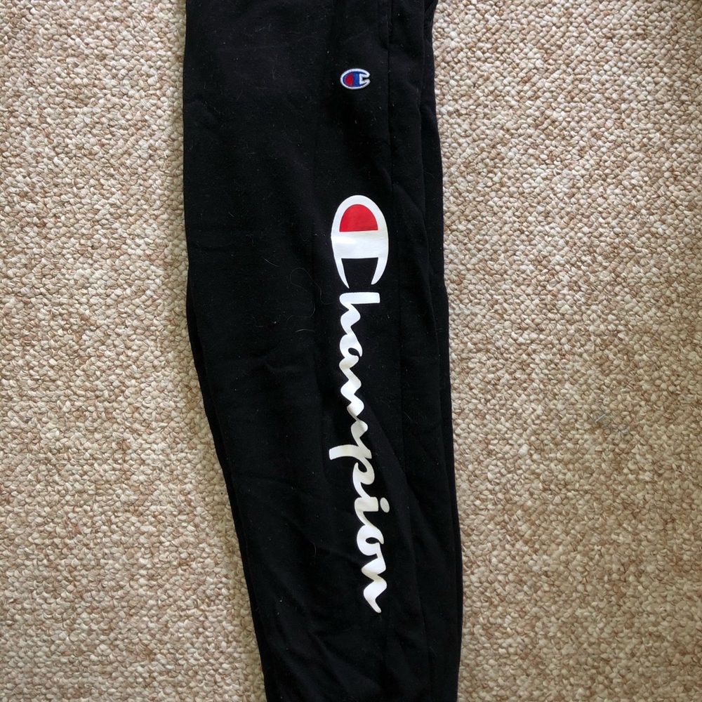Black champion logo joggers